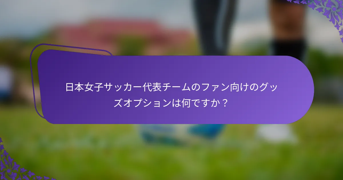 日本女子サッカー代表チームのファン向けのグッズオプションは何ですか？
