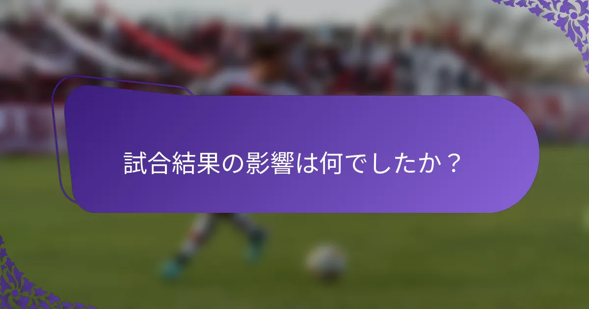 試合結果の影響は何でしたか?